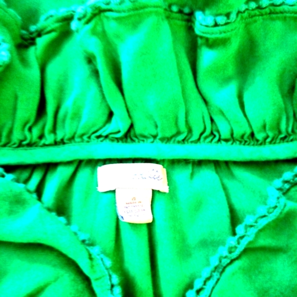 ODILLE ANTHROPOLOGIE RUFFLE GREEN TOP - Picture 3 of 3